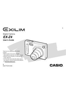 Casio Exilim EX Z 4 manual. Camera Instructions.